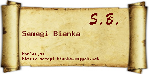 Semegi Bianka névjegykártya